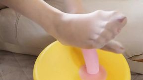 MILF Foot Job with Pantyhose on