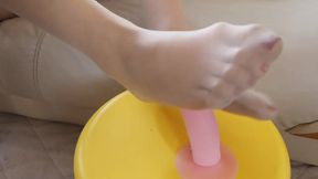 MILF Foot Job with Pantyhose on