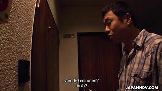 Nanako Takeuchi massages her students dick
