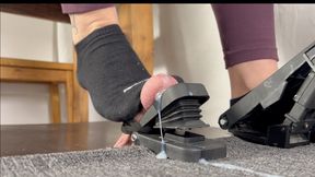 Pedal Pumping Sockjob - Cockcrush with Puma Sneaker Socks on a Pedal - Footjob and huge cumshot - 3 camera angles edit - 4k