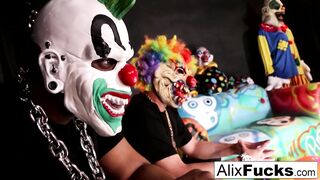Crazy Clown Strip Club lesbian fucking!