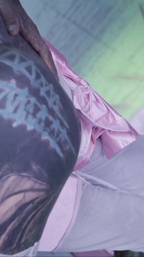 Glasses wearing Tattooed Girl loves the Tattooed Dick Fucking DP and Facial   Clip 1