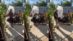 update #103 (september 13, 2022) me and jim love washing my harley in the hot ass sun!