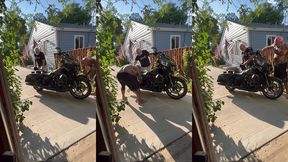 update #103 (september 13, 2022) me and jim love washing my harley in the hot ass sun!