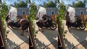 update #103 (september 13, 2022) me and jim love washing my harley in the hot ass sun!