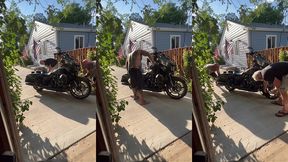 update #103 (september 13, 2022) me and jim love washing my harley in the hot ass sun!