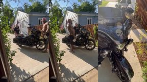update #103 (september 13, 2022) me and jim love washing my harley in the hot ass sun!