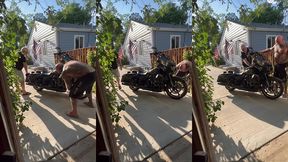 update #103 (september 13, 2022) me and jim love washing my harley in the hot ass sun!
