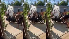 update #103 (september 13, 2022) me and jim love washing my harley in the hot ass sun!