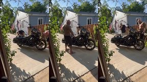 update #103 (september 13, 2022) me and jim love washing my harley in the hot ass sun!