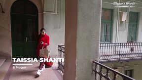 taissia shanti came by dressed in her sexy body suit