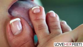 Joi Foot Tease With Brunette Chick Aubree Valentine