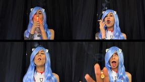 smoking with Ayanami