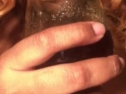 Ebony Femdom Spitting in wine