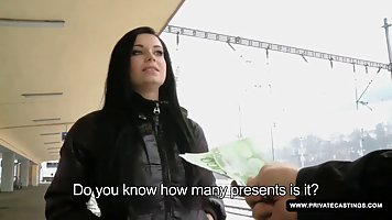 Victoria Blaze got an offer she could not refuse and sucked a stranger's dick for money
