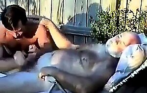 Young Man Sucks Off a Hairy Grandpa