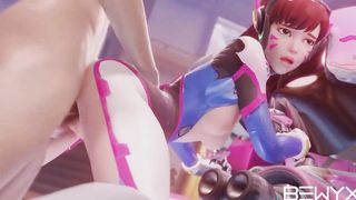 Dva Banged against the MEKA from Overwatch 3D NSFW Porn