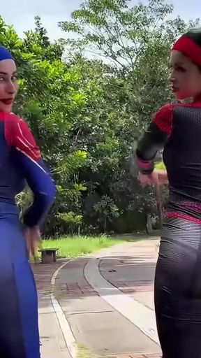 Spider Girl Fucks Hard With A Huge Cock IN THE ASS: Cosplay Porn Video, ANAL THREESOME   Clip 1