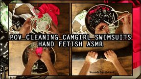 POV Cleaning Camgirl Swimsuits Hand Fetish ASMR