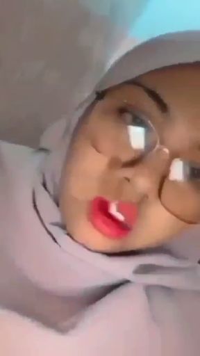 Natural Big Breast Hijab Plugs Into Her Pussy