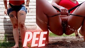 Peeing outside, my neighbors in the pool