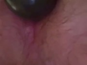Gaping my ass with my inflatable plug