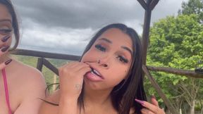 ME AND MY FRIEND DECIDED TO MAKE SOME REALLY NICE FACES OUTDOORS FOR YOU PART 4 BY BELLA CRUEL AND BRITNEY HUNTER