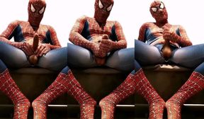 Spidermans 8Inch Cock Gushes Ropes Cums Destroyed In Zentai