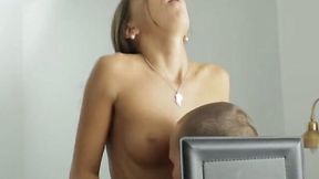 Appetizing pigtailed bootyful brunette cowgirl gets poked missionary style