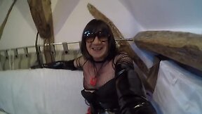 Transvestite drilled by enormous schlong