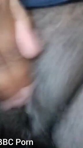 Closeup Rubbing My Fat Black Hairy Pussy