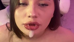 Choking on a nice big black cock. Mm, look at this