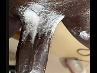 Sneak peak of black phanter bbc creaming and destroying tight sex toy