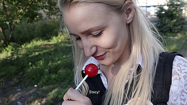 Stranger fucked a Teen Student Girl in exchange for chocolate bars!