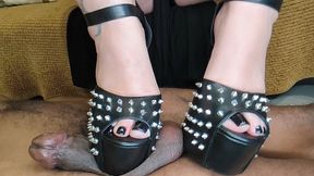 Miss Fair Trade & Squishy - Hight Heels CBT Domination to Bare Feet Balls Control Stomping - 720 p