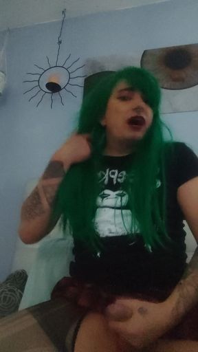 German Punk Tranny Gives Solo Sperm