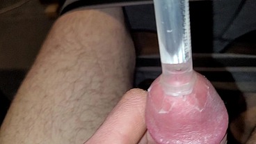 Edging to orgasm - Measuring my precum and cum