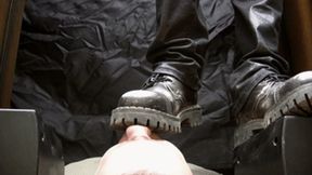 Floor-face trampled by punk girl in Doc Martens shoes (part 3 of 3), flo089x 1080p