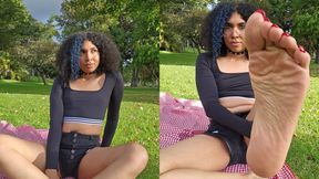 In the Park showing my Feet (A SFW Video)