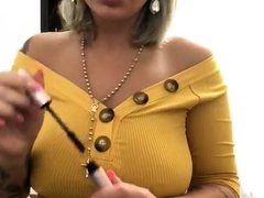 Chubby Blonde MILF Showing Her Big Boobs