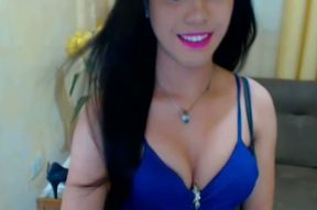 Pretty Asian Shemale Parades Her Cock on Cam