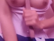 smacking perfect tits with ruler