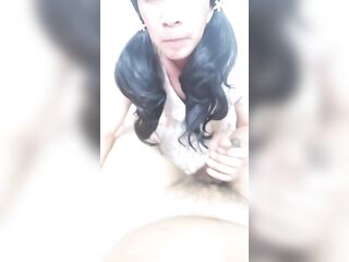 I wore a cute costume and gave a chap a oral pleasure.