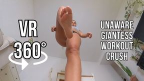 VR 360 unaware giantess workout and crush - Lalo Cortez and Vanessa