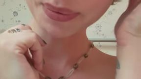 Teal Bra Seduction Dirty Talk to Big Tits Reveal