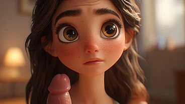 Cute 3D ai girl sucks your cock Very good voice over ai generated