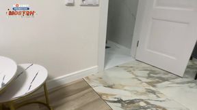 "Hey, Help Your Stepmom!" - Hot Milf Housewife In Tight Leggings with big ass Stuck In the Washer