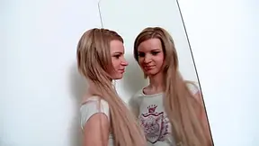 Hot Blonde Teen 18+ Masturbates In Front Of The Mirror