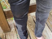 Pissing in my tight jeans