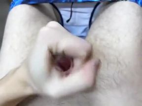 Cumming with dildo and speedo